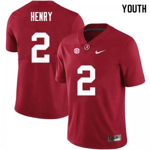 NCAA Youth Alabama Crimson Tide #2 Derrick Henry Stitched College Nike Authentic Crimson Football Jersey IU17N32VM